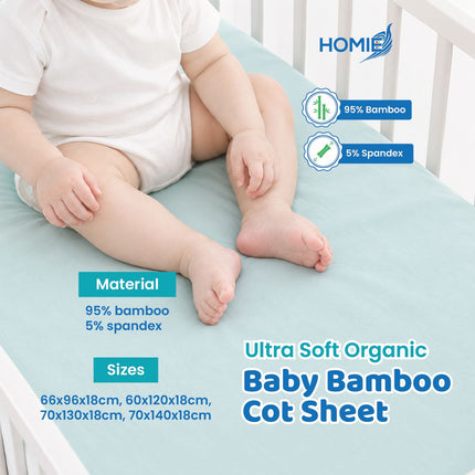 (B) Bamboo Bedsheet / Crib Cot Bed Fitted Sheet (4 Sizes)