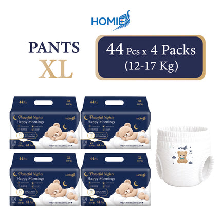 Bundle of 4 HOMIE Peaceful Nights Happy Mornings Premium Diaper & Pants