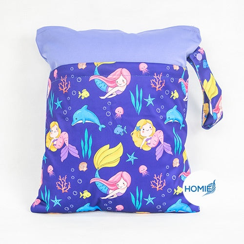 #Name Personalised Baby Wet Bag/Customized Waterproof Reusable Diapers Bag#Double Pocket Nappies Bag