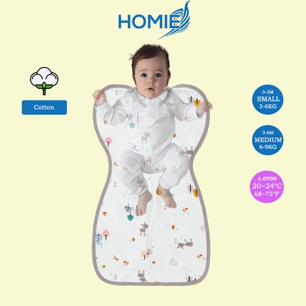ARMS UP SWADDLE AND SLEEPING BAG organic bamboo cotton infant sleep sack (Small and Medium Only)