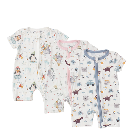 (A)Short and Long Sleeve Zipper Sleepsuit/Baby Rompers