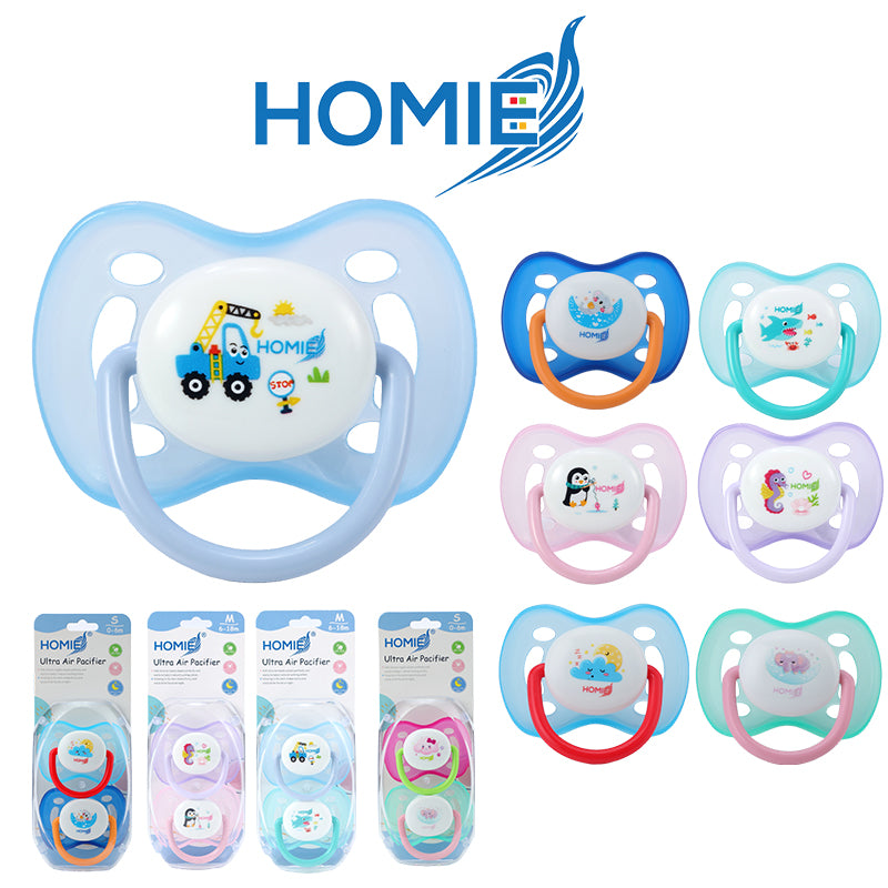 HOMIE Ultra Air Pacifier/Light Breathable Glow-in-The-Dark Baby Pacifiers for Babies