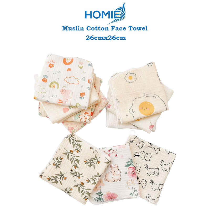 4PCS/SET MUSLIN Face Towel