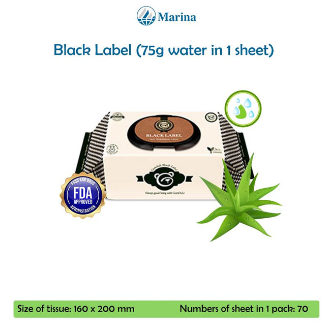 Black Label Gomdoli Wet Wipe Tissue (74sheets in 1 pack, 10 packs in 1 carton)