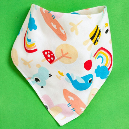 Triangle Baby Bibs with Cartoon Design 100% Cotton [Minimum Order 4]