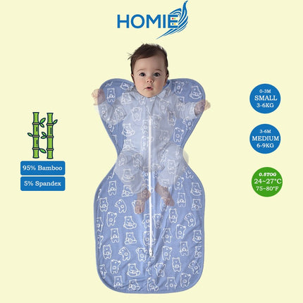 ARMS UP SWADDLE AND SLEEPING BAG organic bamboo cotton infant sleep sack (Small and Medium Only)
