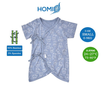 0-6m Bamboo Bodysuit Romper/Ribbon-side Romper