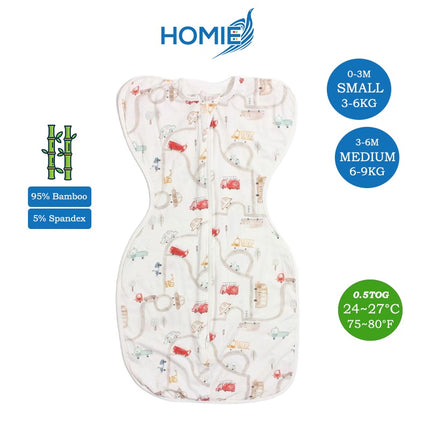 Arms Up Swaddle and Sleeping Bag (Bamboo & Cotton) Small & Medium ONLY
