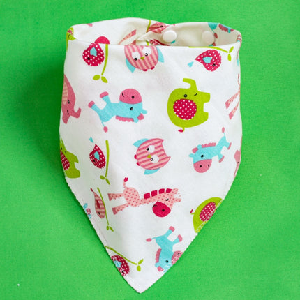 Triangle Baby Bibs with Cartoon Design 100% Cotton [Minimum Order 4]