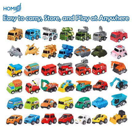 HOMIE Tube Mounted Mini pull-back car (6 in 1)/Random assorted colors and styles per tube Small Cars