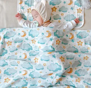 Bamboo Muslin Swaddle Blanket (120x120cm)