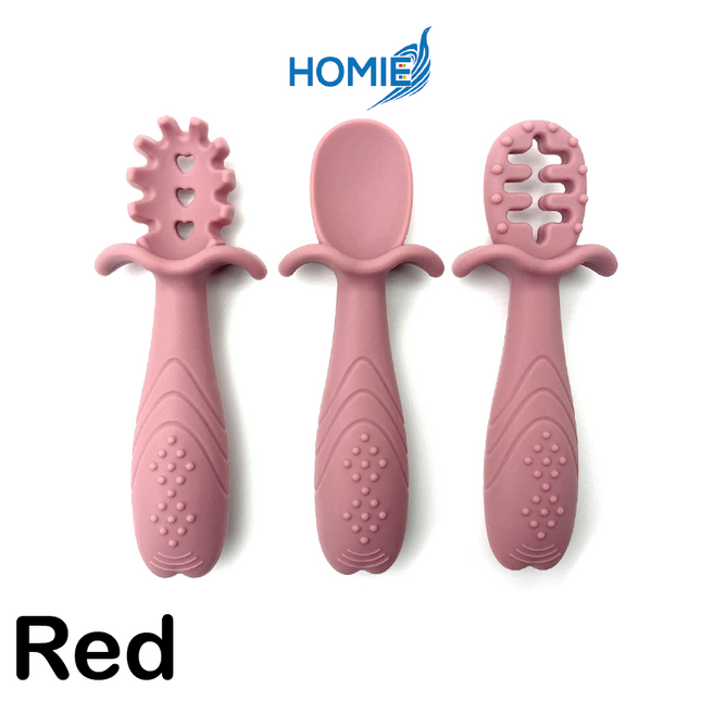 3 in 1 Baby Silicone Food Scraping Spoon – Ideal for Fruit Purée & Baby Meals