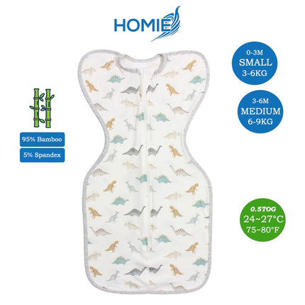 Arms Up Swaddle and Sleeping Bag (Bamboo & Cotton) Small & Medium ONLY
