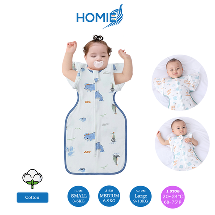 (B) 2 in 1 Transitional Swaddle Cotton & Bamboo Material