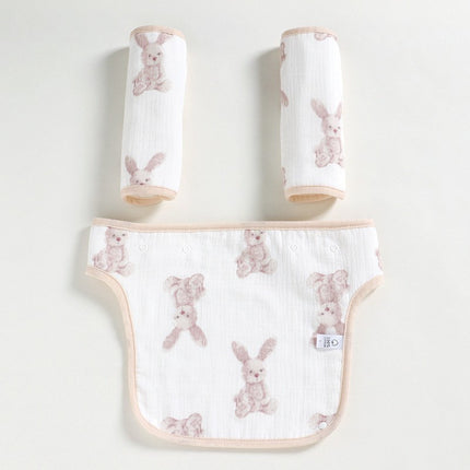 3 in 1Reversible Cotton Teething Drooling Pads + Front Drool Padti
