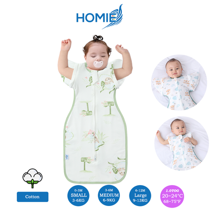 (B) 2 in 1 Transitional Swaddle Cotton & Bamboo Material