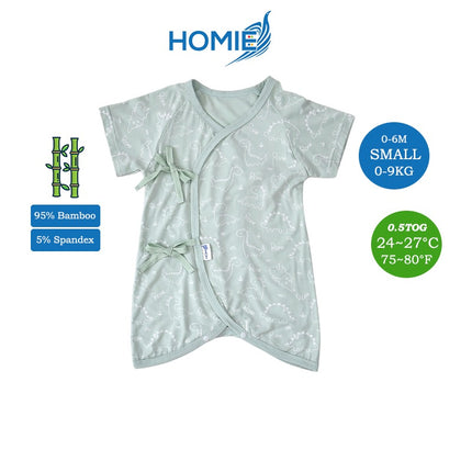 0-6m Bamboo Bodysuit Romper/Ribbon-side Romper