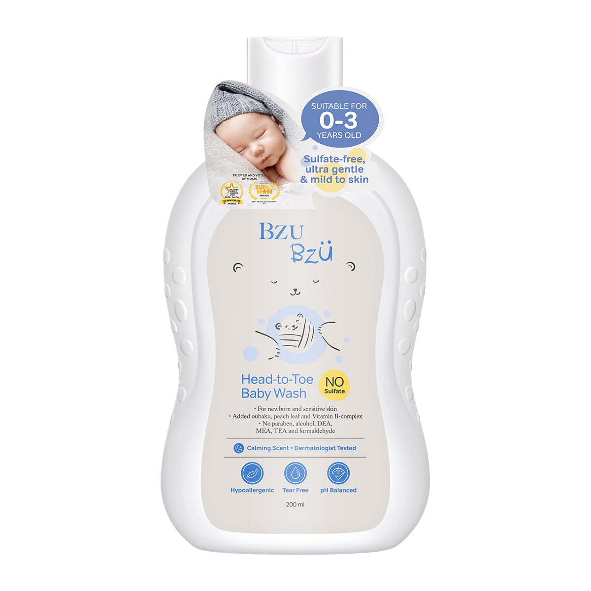 BZU BZU Head to Toe Baby Wash and Shampoo, 200ml | Designed for Newborn & Sensitive Skin