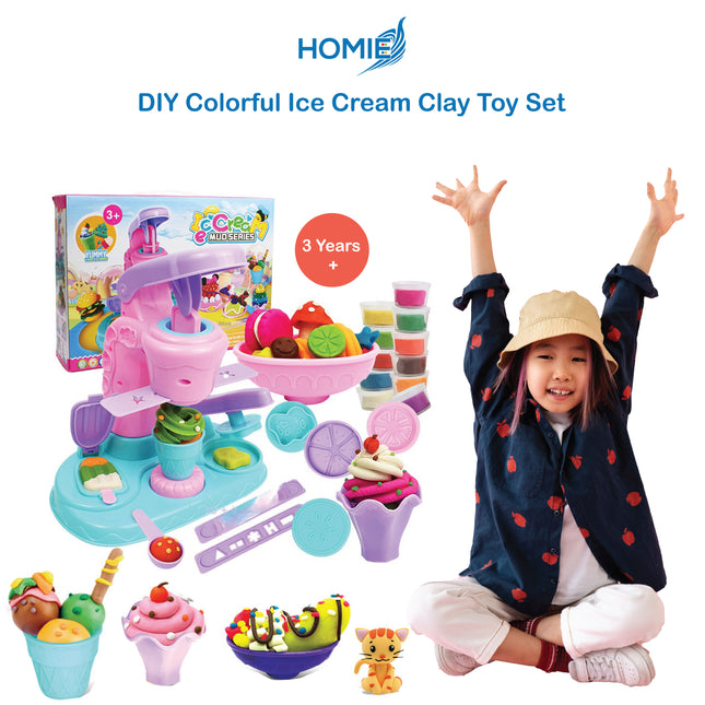 DIY Colorful Ice Cream Clay Toy Set