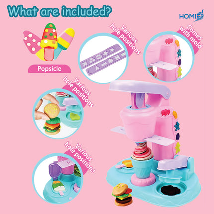 DIY Colorful Ice Cream Clay Toy Set