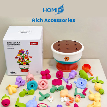 HOMIE DIY ASSEMBLY FLOWER POTS educational creative garden building toy (Flower Garden Kit)