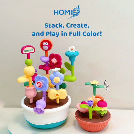 HOMIE DIY ASSEMBLY FLOWER POTS educational creative garden building toy (Flower Garden Kit)