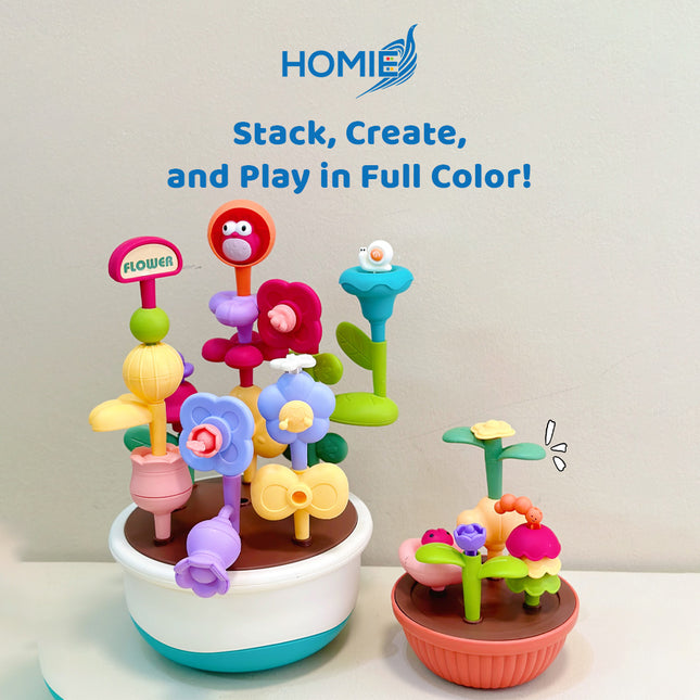 HOMIE DIY ASSEMBLY FLOWER POTS educational creative garden building toy (Flower Garden Kit)