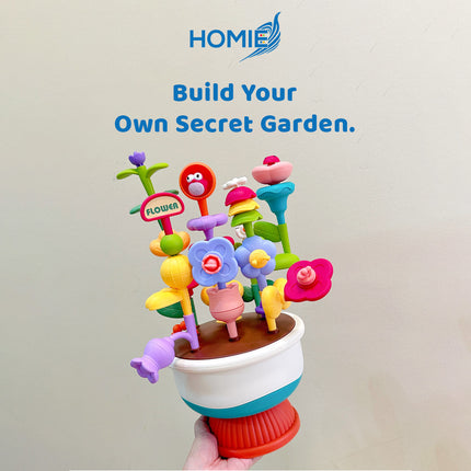 HOMIE DIY ASSEMBLY FLOWER POTS educational creative garden building toy (Flower Garden Kit)
