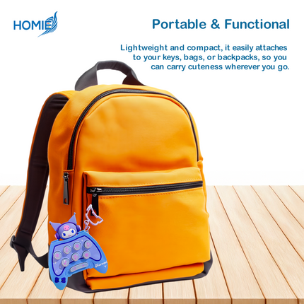 Cute & Creative Game Machine Keychain Bag (Kuromi) Handheld Mini Games with Light & Electronic Music