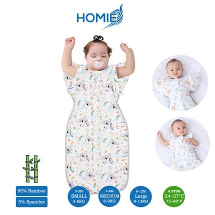 (A) 2 in 1 Transitional Swaddle Cotton & Bamboo Material