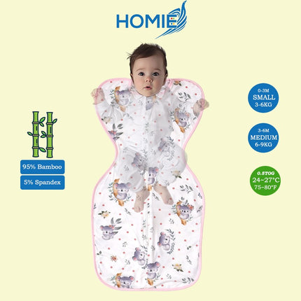 ARMS UP SWADDLE AND SLEEPING BAG organic bamboo cotton infant sleep sack (Small and Medium Only)