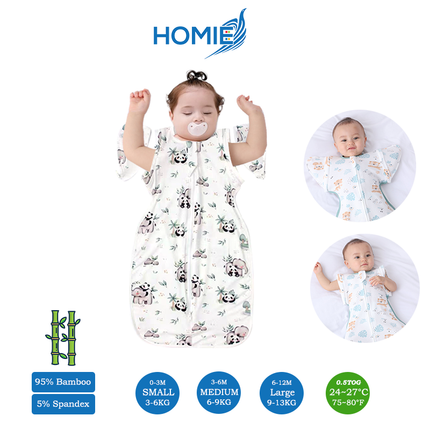 (A) 2 in 1 Transitional Swaddle Cotton & Bamboo Material