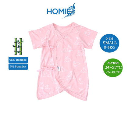 0-6m Bamboo Bodysuit Romper/Ribbon-side Romper