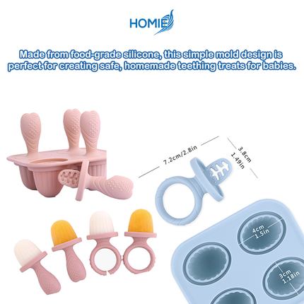 Silicone Teething Popsicle Mold Ice-cream maker - Non Toxic BPA Free