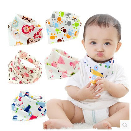 Triangle Baby Bibs with Cartoon Design 100% Cotton [Minimum Order 4]
