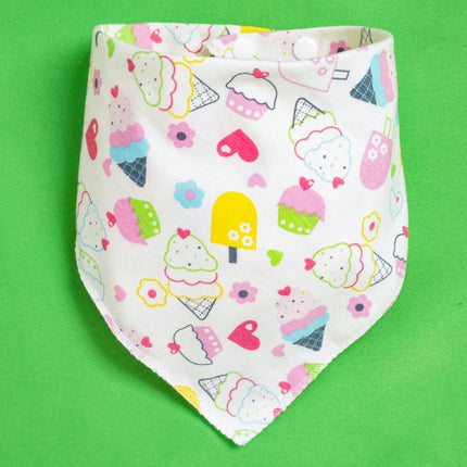 Triangle Baby Bibs with Cartoon Design 100% Cotton [Minimum Order 4]