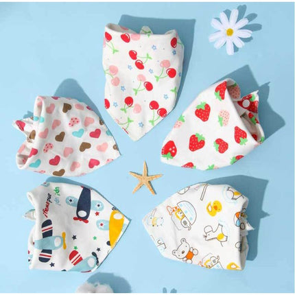 Triangle Baby Bibs with Cartoon Design 100% Cotton [Minimum Order 4]