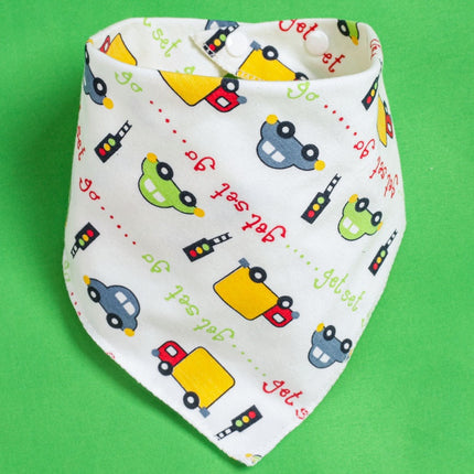 Triangle Baby Bibs with Cartoon Design 100% Cotton [Minimum Order 4]