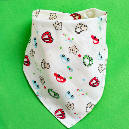 Triangle Baby Bibs with Cartoon Design 100% Cotton [Minimum Order 4]