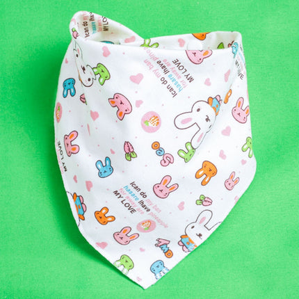 Triangle Baby Bibs with Cartoon Design 100% Cotton [Minimum Order 4]