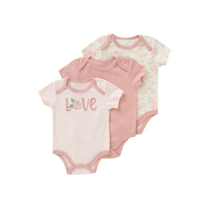 HOMIE【Cotton Baby Romper 3pcs/set】Clothes for Babies Three-Piece Set Rompers (Newborn to 9 Months)