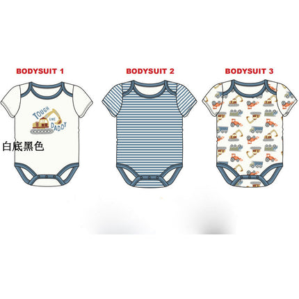 HOMIE【Cotton Baby Romper 3pcs/set】Clothes for Babies Three-Piece Set Rompers (Newborn to 9 Months)