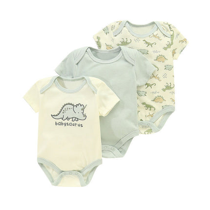 HOMIE【Cotton Baby Romper 3pcs/set】Clothes for Babies Three-Piece Set Rompers (Newborn to 9 Months)