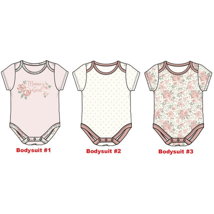 HOMIE【Cotton Baby Romper 3pcs/set】Clothes for Babies Three-Piece Set Rompers (Newborn to 9 Months)