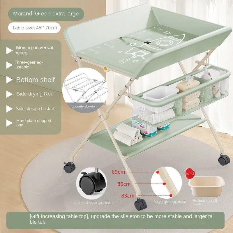 Diaper-Changing Table Baby Care Desk Newborn Baby Change Diaper-Changing Table Massage Touch Foldable