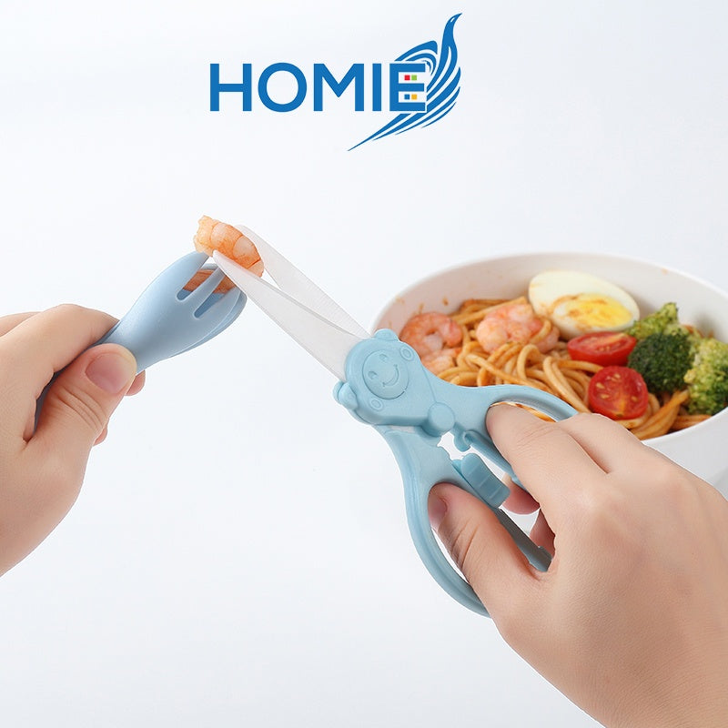 【HOMIE Ceramic/Stainless Steel Food Scissors】 Ceramic/Stainless steel Scissors for Baby Food Cutting, Safety and healthy