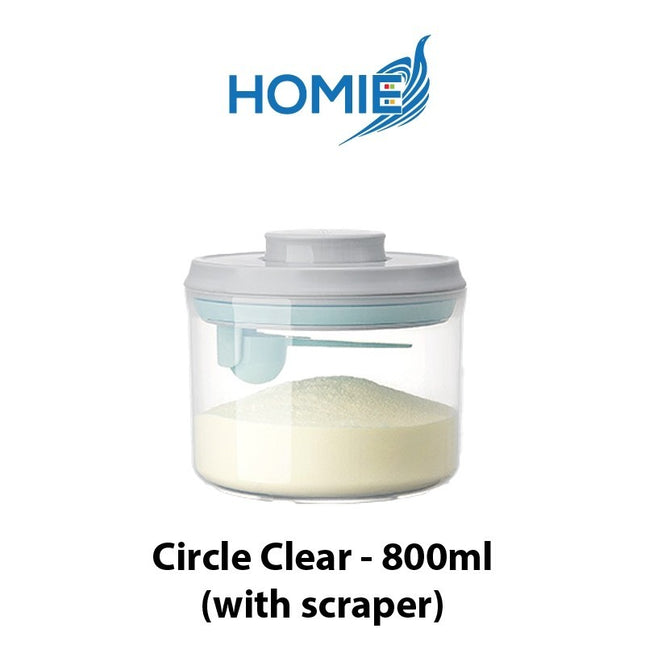 Airtight Rounded Powder Container UV & Transparent Style (800/1500/2000ml)