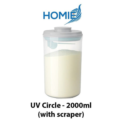 Airtight Rounded Powder Container UV & Transparent Style (800/1500/2000ml)
