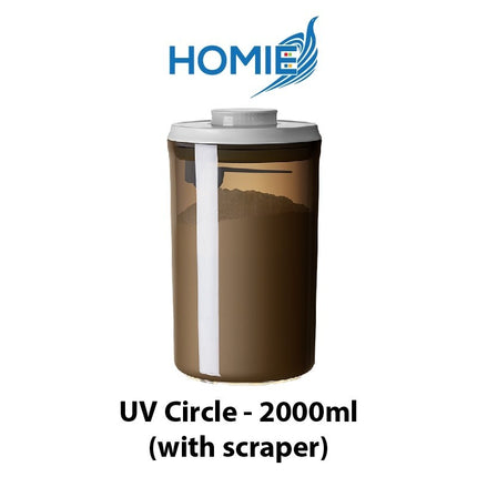 Airtight Rounded Powder Container UV & Transparent Style (800/1500/2000ml)