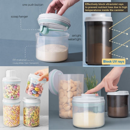 Airtight Rounded Powder Container UV & Transparent Style (800/1500/2000ml)